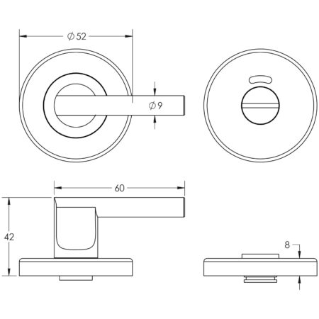 Stainless Steel Easy Turns & Releases with Indicator Grade 304 52x8mm Grade 304 Satin Stainless Stee - Image 2