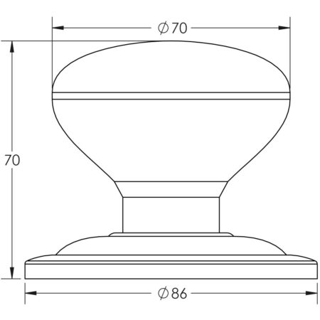 Stainless Steel Centre Door Knobs 70mm Diameter Satin Stainless Steel - Image 2