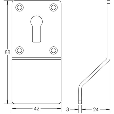 Cylinder Pull for Standard Keyway Satin Stainless Steel - Image 2