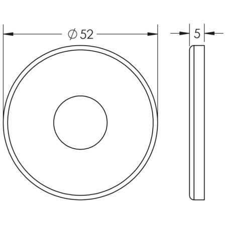 Stainless Steel Cover Only to Suit Release No Indicator 52x5mm Satin Stainless Steel - Image 2
