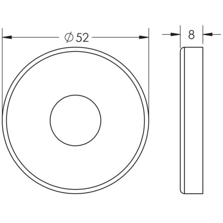 Stainless Steel Cover Only to Suit Release no Indicator 52x8mm Satin Stainless Steel - Image 2