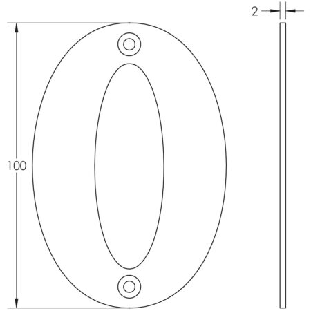 100mm Numerals SSS Finish 100mm Satin Stainless Steel No. 5 - Image 2