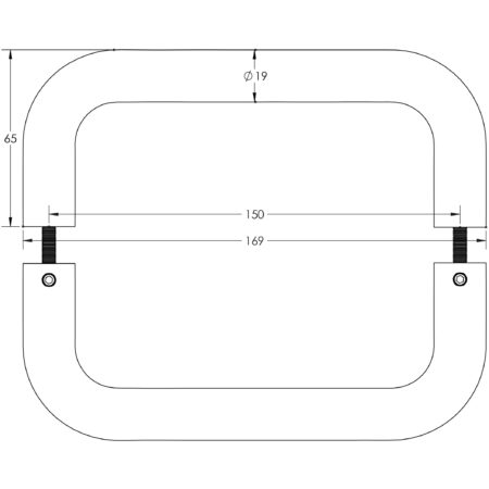 Stainless Steel 19mm D Shape Pull Handles B2B Fixing 150x19mm Satin Stainless Steel - Image 2