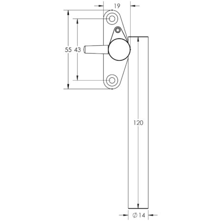 Stainless Steel Casement Fasteners 120mm Satin Stainless Steel - Image 2