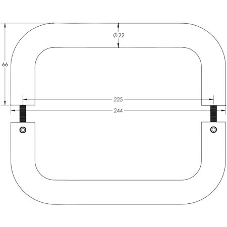 Stainless Steel 22mm D Shape Pull Handles B2B Fixing 225x22mm Satin Stainless Steel - Image 2