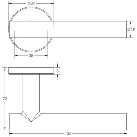 Atlanta Door Handles on Rose Grade 201 Satin Stainless Steel - Image 2