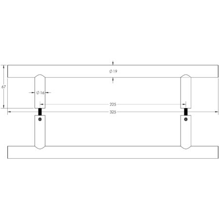 Stainless Steel 19mm Guardsman Pull Handles B2B Fixing 325x19x225mm Satin Stainless Steel - Image 2