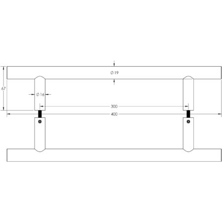 Stainless Steel 19mm Guardsman Pull Handles B2B Fixing 400x19x300mm Satin Stainless Steel - Image 2