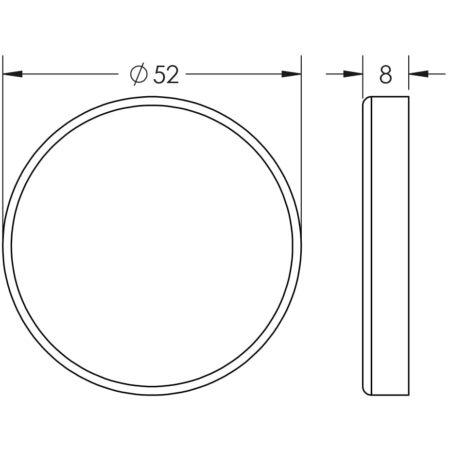 Stainless Steel Blank Escutcheons Grade 201 52x8mm Satin Stainless Steel - Image 2