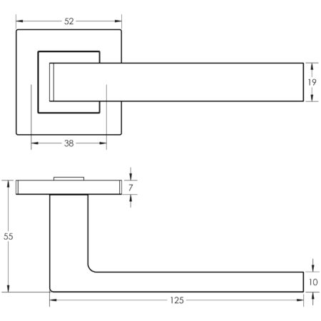 Sirius Door Handle on Rose Grade 304 Satin Stainless Steel - Image 2