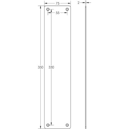 Stainless Steel Finger Plates 350x75mm Satin Stainless Steel - Image 2