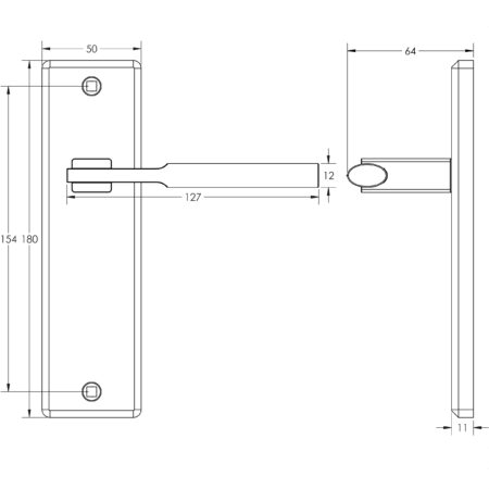 Delta Suite Door Handles on Latchplate Satin Chrome - Image 2