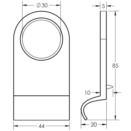 Jedo Plain Cylinder Pulls 86x44mm Polished Brass - Image 2