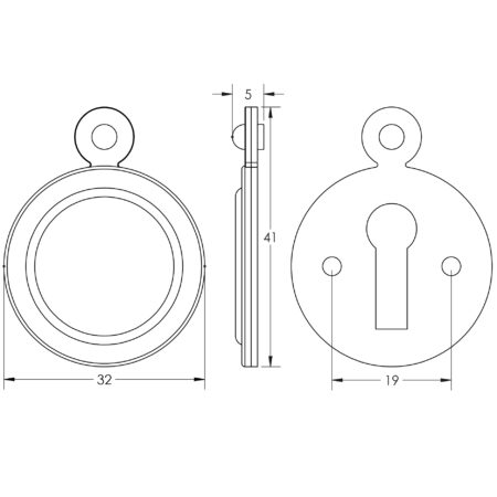 Jedo Round Covered Escutcheon 32mm Polished Brass - Image 2