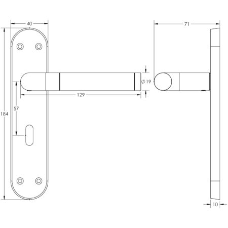 Twin Suite Door Handle on Lockplate Polished Chrome/Satin Chrome - Image 2