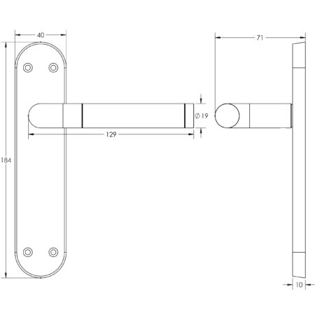 Twin Suite Door Handle on Latchplate Polished Chrome/Satin Chrome - Image 2