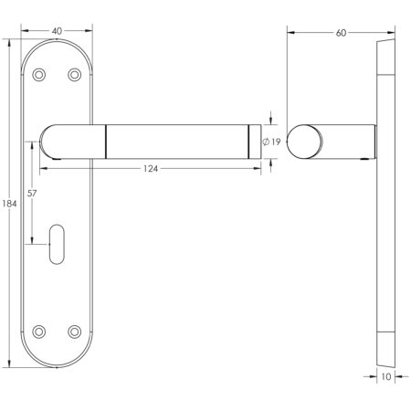 Frelan Mitred Suite Door Handle on Lockplate Polished Chrome/Satin Chrome - Polished Chrome / Satin Chrome - Image 2