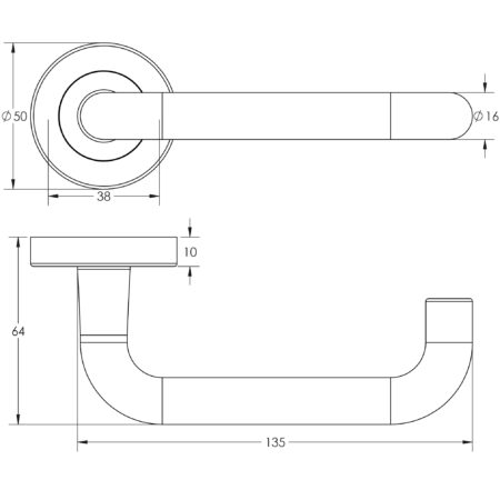 Frelan Thame Door Handle on Rose Polished Chrome - Image 2