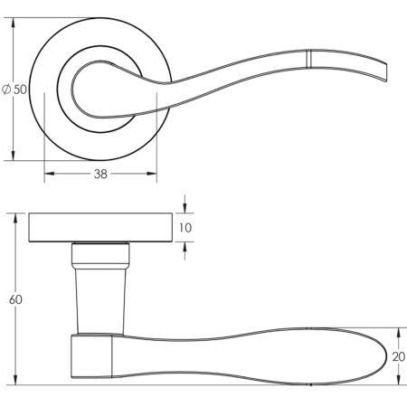 Turin Door Handle on Rose Rustic - Image 2