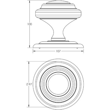 Jedo Sloane Centre Door Knobs 102mm Satin Chrome - Image 2