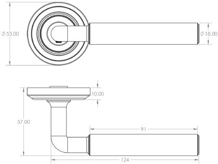 Elise Door Handle on Rose Satin Nickel - Image 2