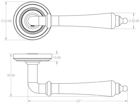 Camille Dooor Handle on Rose Polished Nickel - Image 2