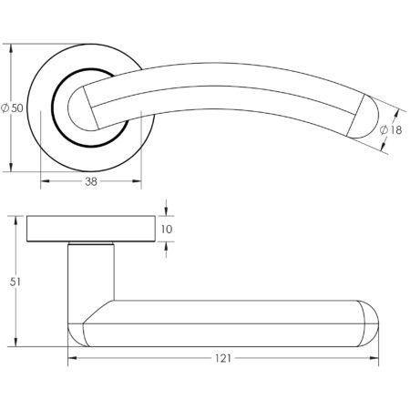 Mailand Door Handles Polished Chrome - Image 2
