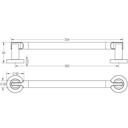 Jedo Lydia Pull Handles 305mm Polished Chrome / Satin Chrome - Image 2