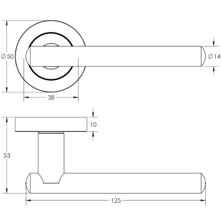 Rosetta Door Handle in Satin Chrome - Image 2