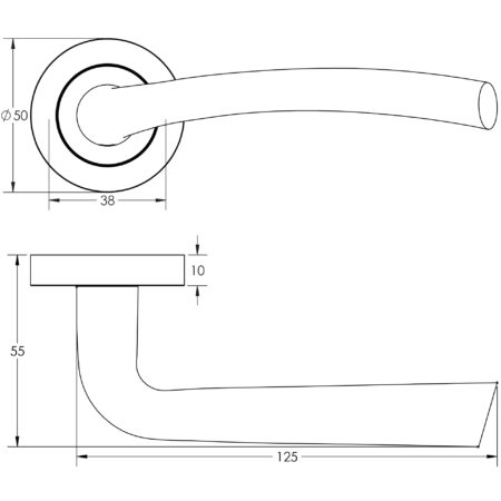 Opal Door Handle on Rose Satin Chrome - Image 2