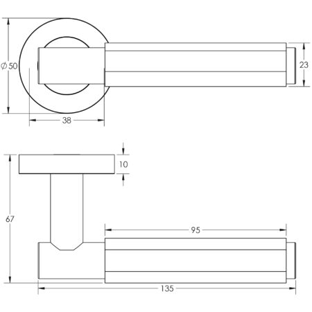 Bloom Satin Nickel Lever on rose - Image 2