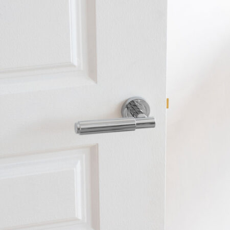 Frelan Bloom Polished Chrome Lever on rose - Image 3