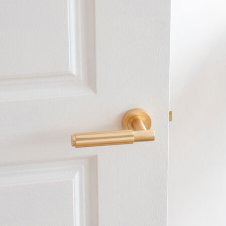 Bloom Satin Brass Lever on Rose - Image 2