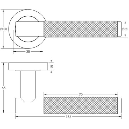 Jedo Bari Knurled Door Handles Black - Image 2