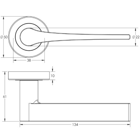 Gio Door Handle in Antique Brass - Image 2