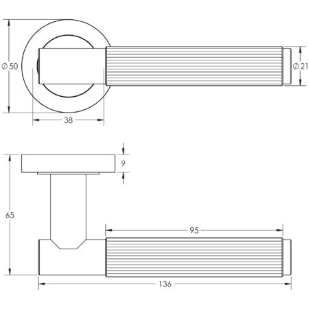 Venice Matt Black Lever on rose - Image 2