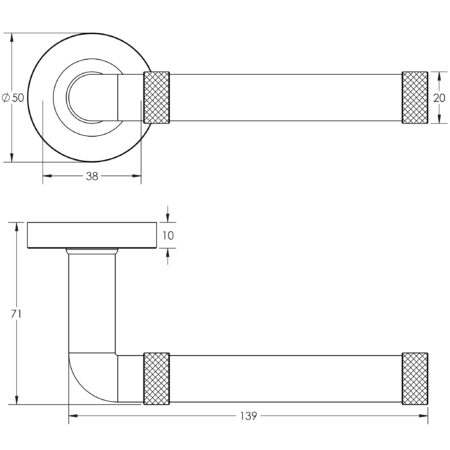 Midtown Antique Brass lever on rose - Image 2