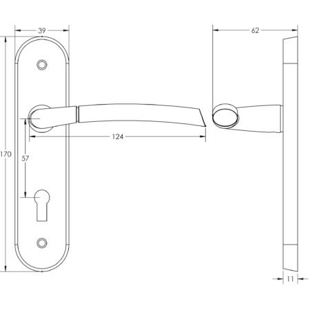 Lorenzo Kontrax Suite Door Handle on Lockplate Polished Chrome/Satin Chrome - Image 2