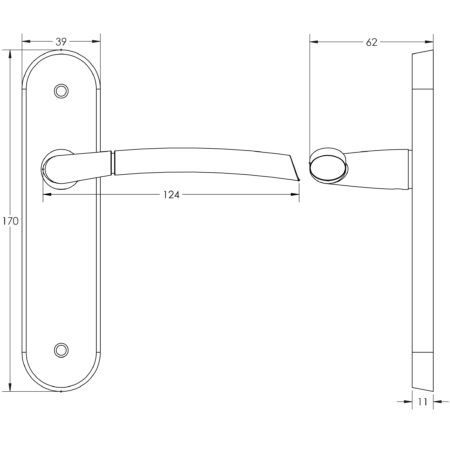 Lorenzo Kontrax Suite Door Handle on Latchplate Polished Chrome/Satin Chrome - Image 2