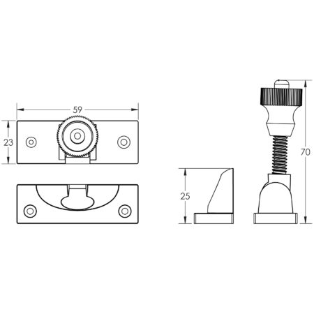 Jedo Brighton Fasteners 55mm Satin Chrome - Image 2