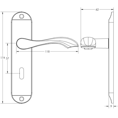 Frelan Broadway Suite Door Handle on Lockplate Satin Chrome - Image 2