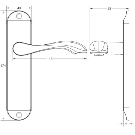 Broadway Suite Door Handle on Latchplate Polished Chrome - Image 2
