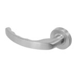 Ergonomic Lever Door Handle on Round Rose 55 x 10.5mm 316 Satin Stainless Steel