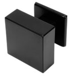 BLU KM126 63x63mm Square Secret Fix Centre Door Knob 58mm Projection 316 Solid Stainless Steel with a Matt Black Lacquer Finish