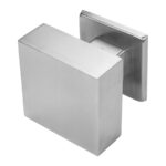BLU KM126 63x63mm Square Secret Fix Centre Door Knob 58mm Projection 316 Solid Satin Stainless Steel