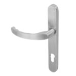 BLU Ergonomic Lever Door Handle on Backplate 32 x 249 x 12.5mm 316 Satin Stainless Steel