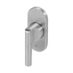 BLU KM245 Patio Thumbturn Mini Lever on Slimline Oval Rose 316 Satin Stainless Steel