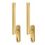 BLU Lift and Slide Door Handle Back to Back Lever Handle & Euro Profile Cut-Out Faceplate 35 x 152 x 14mm 316 Stainless Steel with PVD Satin Brass Finish