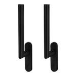 BLU KM790 Lift and Slide Door Handle Back to Back Lever Handle & Blank Faceplate 35 x 152 x 14mm 316 Satin Stainless Steel with a Matt Black Lacquer Finish