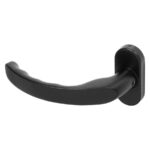 BLU Ergonomic Lever Door Handle on Oval Rose 32.2 x 71.8 x 10.8mm 316 Stainless Steel Matt Black Lacquer Finish